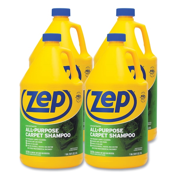 Zep Carpet Extractor Shampoo, Unscented, 1 gal, PK4 ZUCEC128 - main